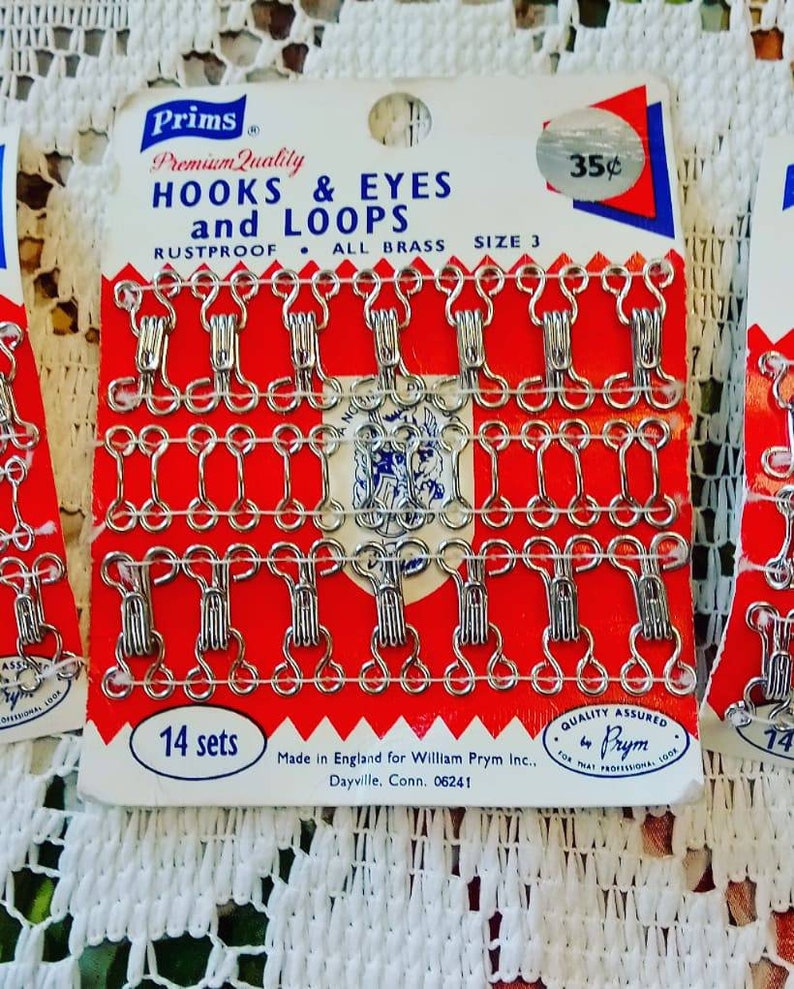 Vintage, Hooks & Eyes Loops, Sewing, Notions, Cards, Junk Journal