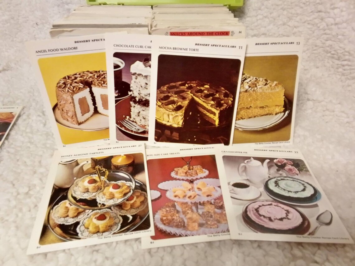 1970s Betty Crocker Recipe cards vintage kitchen cooking Etsy