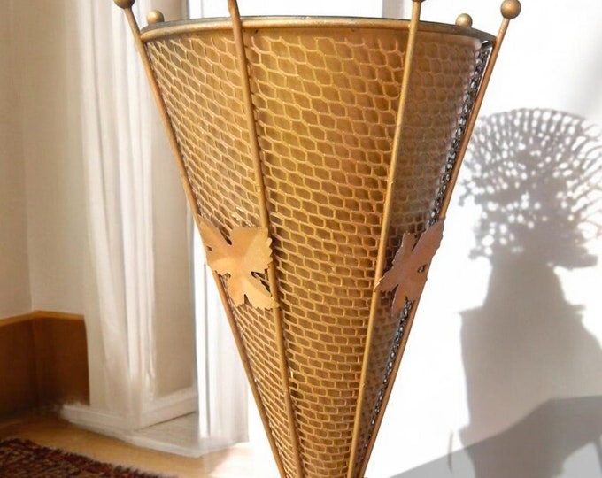 1960's Mid Century Conical Gilt Painted Umbrella Stand