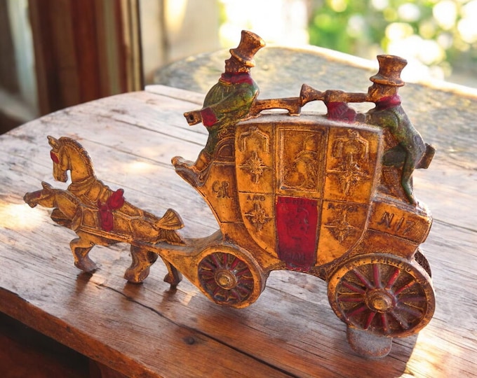 Early 20th Century British Made Cast Iron Mail Coach by Nuydea. Charles Tuteur Designed and Patented