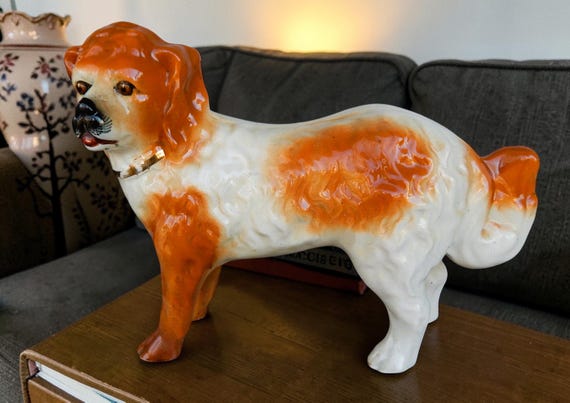 c. 1900 Bo'Ness of Scotland 'Staffordshire' Ceramic Spaniel