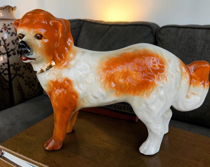 c. 1900 Bo'Ness of Scotland 'Staffordshire' Ceramic Spaniel