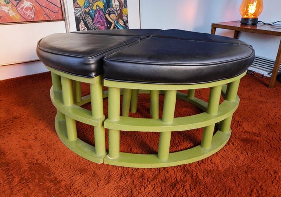 Vintage 70's-80's Mod Four Piece Ottoman