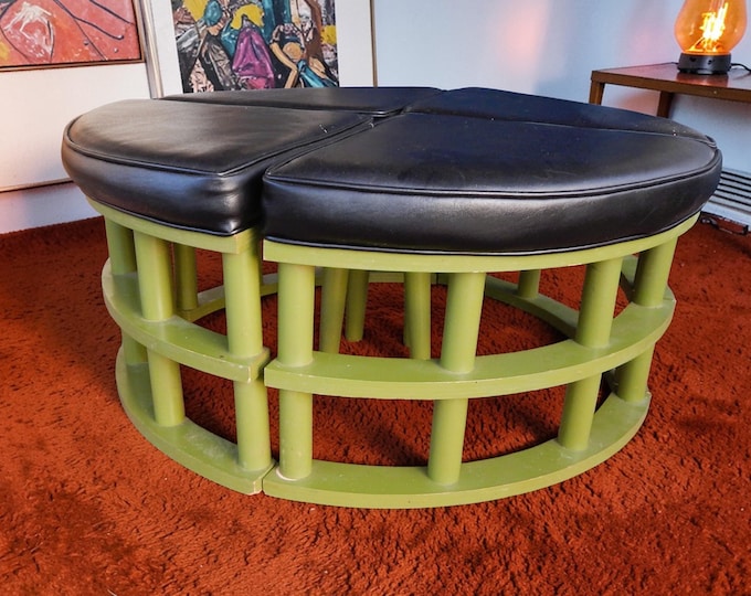 Vintage 70's-80's Mod Four Piece Ottoman