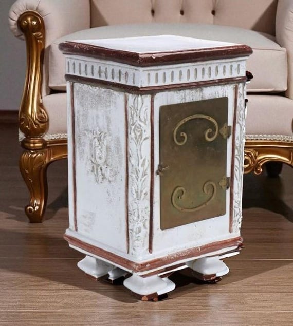 19th Century French Enameled & Hand Painted Terra Cotta Humidor
