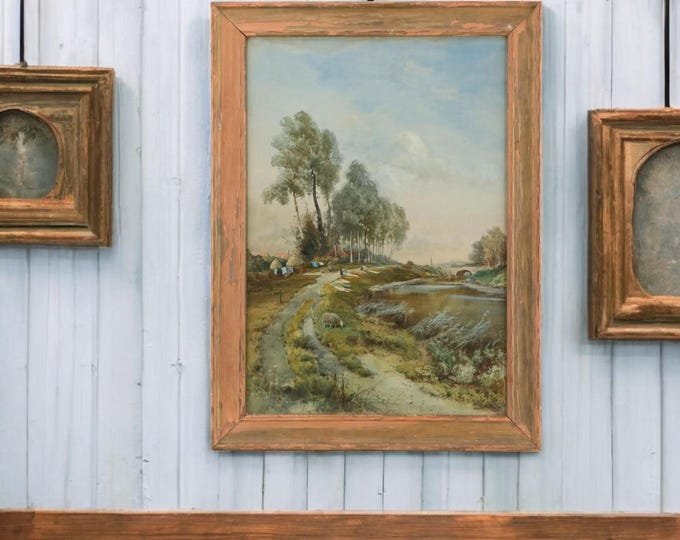 Early 1900's Signed / Titled / Framed Watercolor Landscape