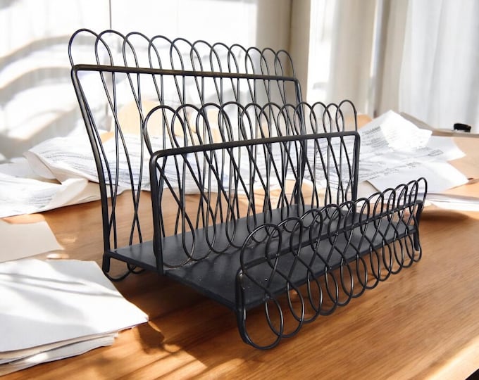 Mid 20th Century Wire Mail / Napkin Holder / Organizer
