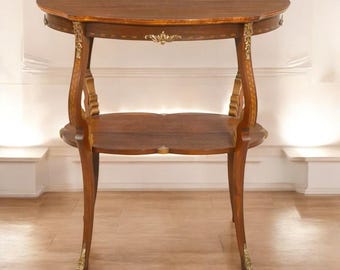 Louis XV Style Mahogany Two-Tier Center Table, Early to Mid-20th Century