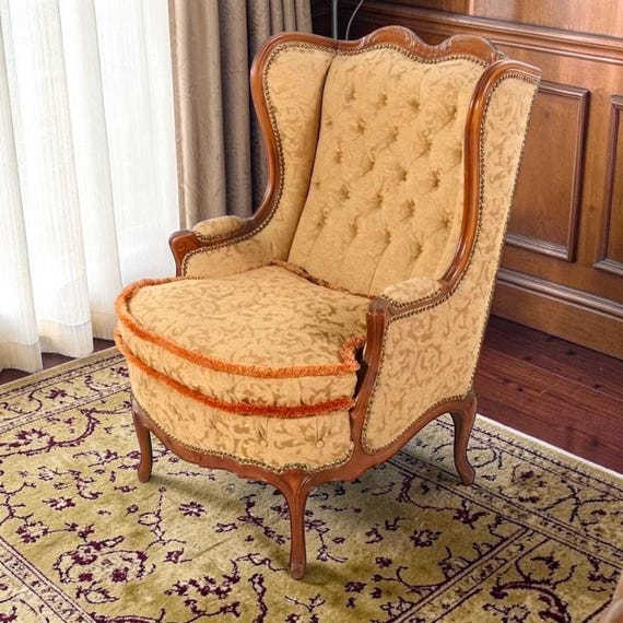 Mid 20th Century Custom Upholstered French Provincial Armchair