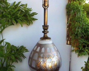 Monumental MCM Glass Lamp Attributed to Piero Fornasetti Studio