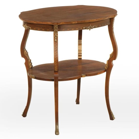 Louis XV Style Mahogany Two-Tier Center Table, Early to Mid-20th Century