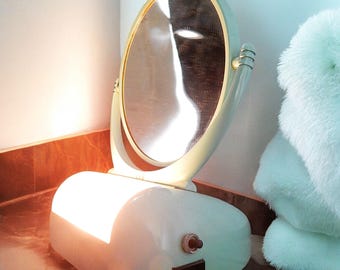Mid Century Acme Co. Illuminated Make Up / Shaving Mirror Stand