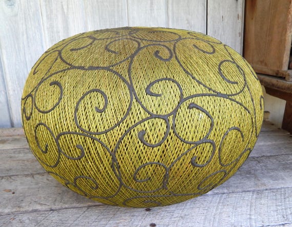 1970's Vintage Ridged Acrylic String Hanging Lampshade