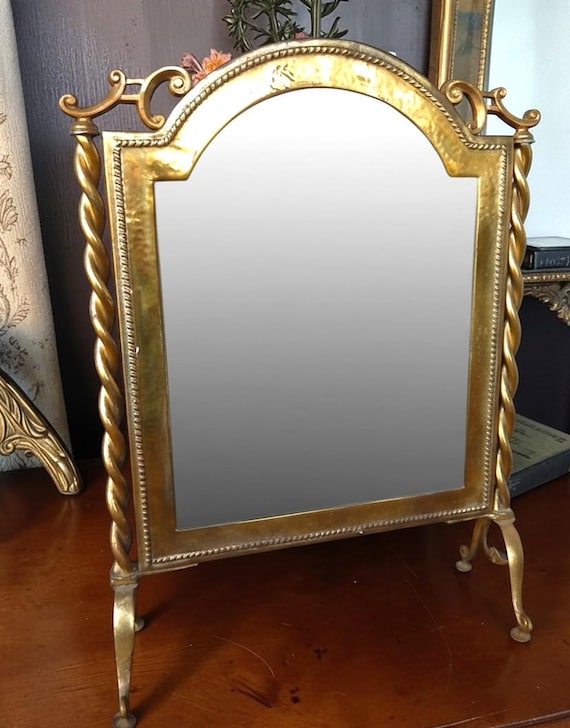 Early 20th Century 28" Baroque Vanity Floor or Table Top Mirror