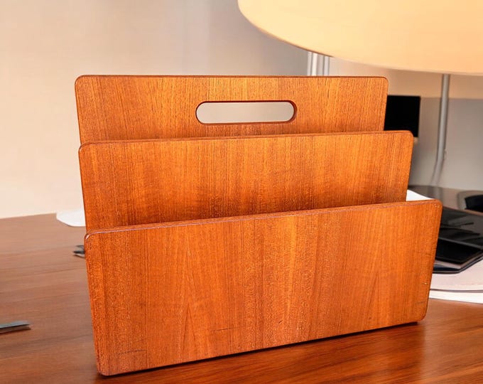 Mid Century Danish Teak Magazine / Book / File Holder