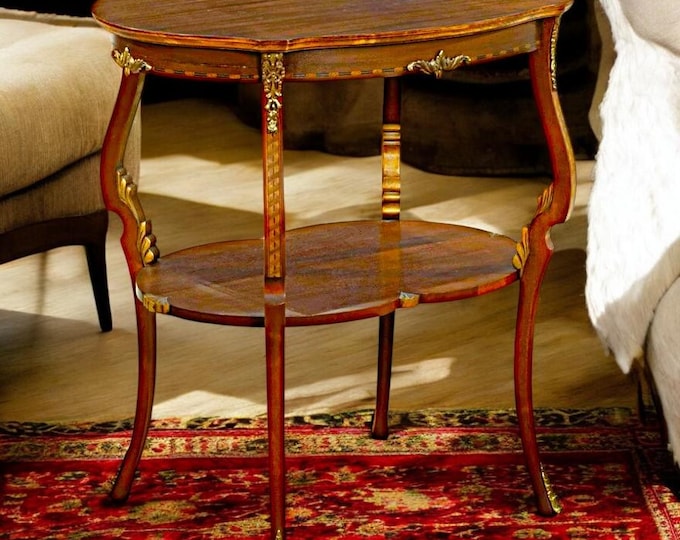 Louis XV Style Mahogany Two-Tier Center Table, Early to Mid-20th Century