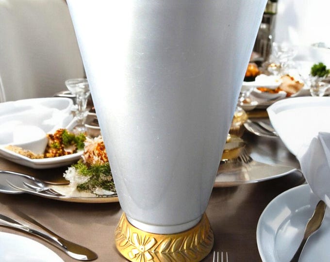 1960's Kensington Spun Aluminum & Brass Art Deco Vase