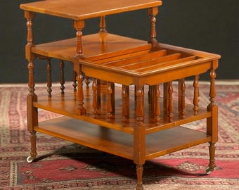 Mid 70's Carl Forslund Cherry Side Table / Magazine Rack