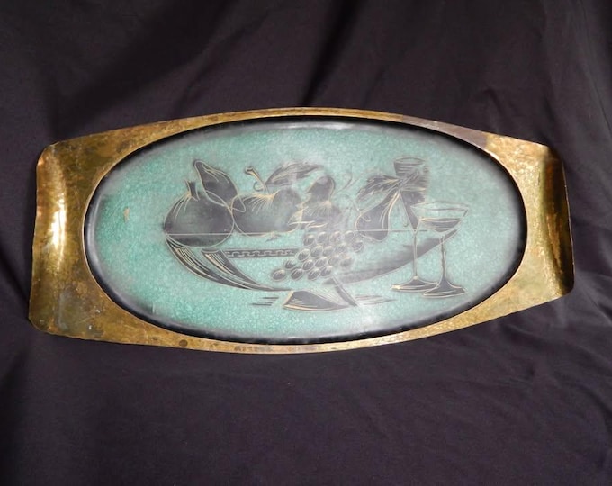 c. 1960 Oppenheim Israeli Brass Serving Tray