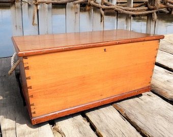 Early 1900's Dovetail Sailor's Chest / Trunk / Storage Box