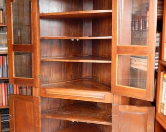 Late 19th Century Solid Walnut Corner Cabinet