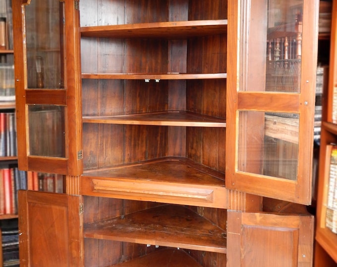 Late 19th Century Solid Walnut Corner Cabinet