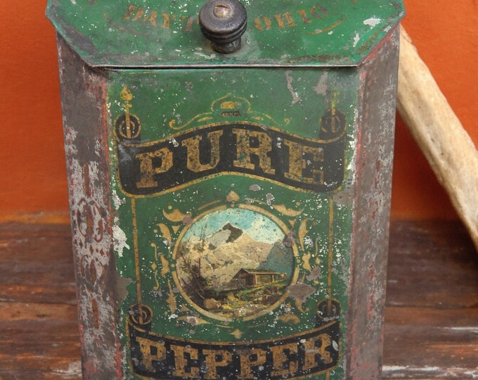 Late 1800's McKee Weakley & Co. Mercantile Peppercorn Bin