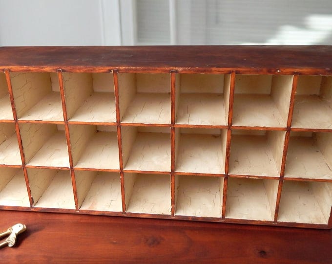 c. 1950 Large Dovetail Jointed Cubby / Divided Table Top Cabinet