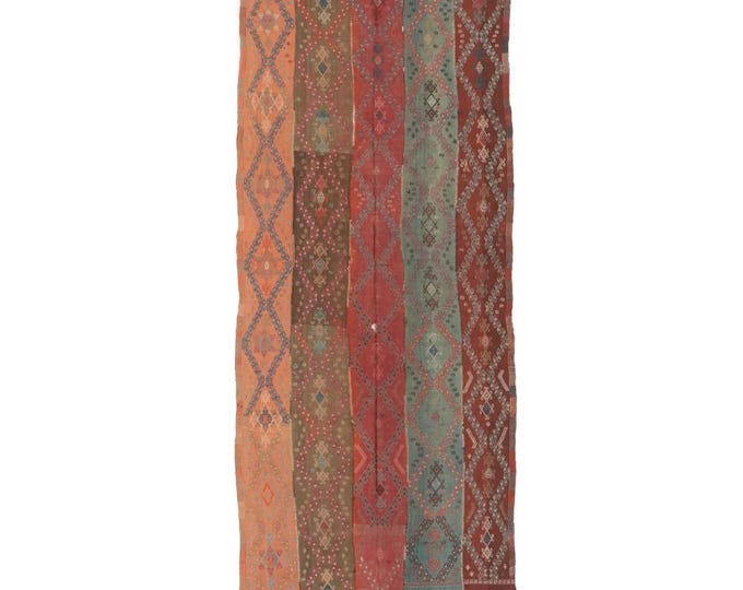 5' x 12'6 Handmade Turkish Patchwork Mut Cicim Long Rug