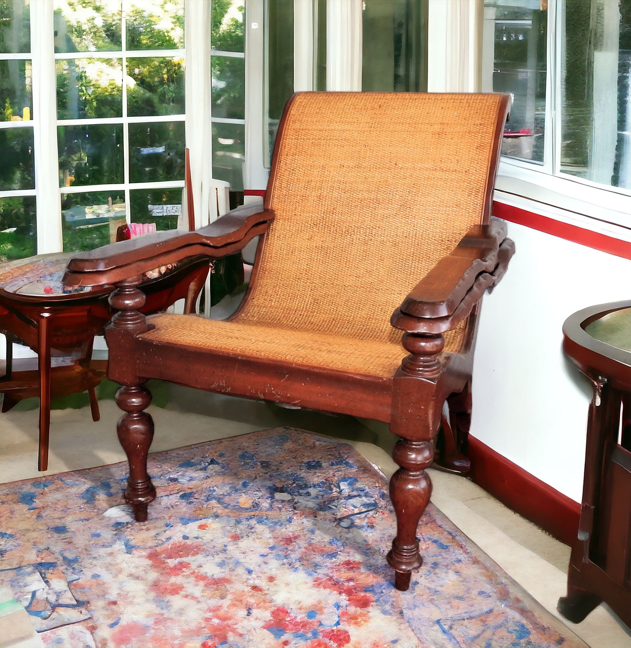Plantation chair with folding arms hotsell