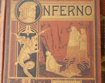 Late 19th Century Publication of Dante's Inferno Illustrated by Gustav Dore