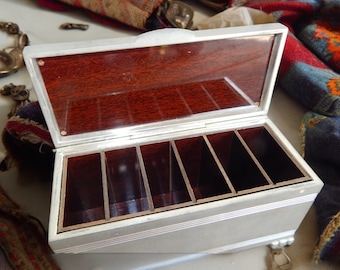 Antique Pewter & Bakelite Trinket / Jewelry Box