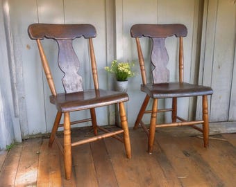 Late 19th - Early 20th Century Plank Bottom Chairs
