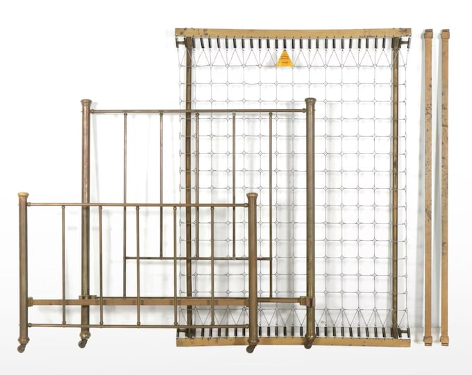 Complete Early 1900's Full Size Solid Brass Bed