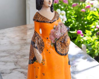 Early 20th Century National Foundry Antique Cast Iron Hand Painted Door Stop