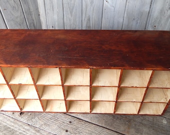 c. 1950 Large Dovetail Jointed Cubby / Divided Table Top Cabinet