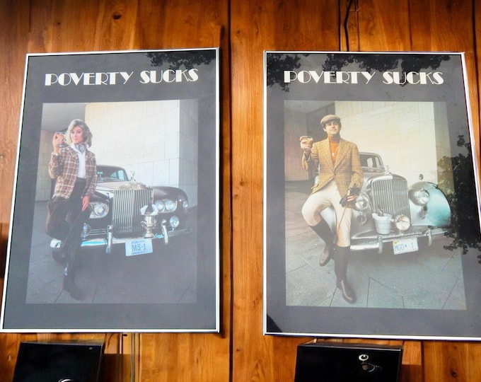 Set of c. 1990 Jerry Mesmer Framed 'Poverty Sucks' Posters