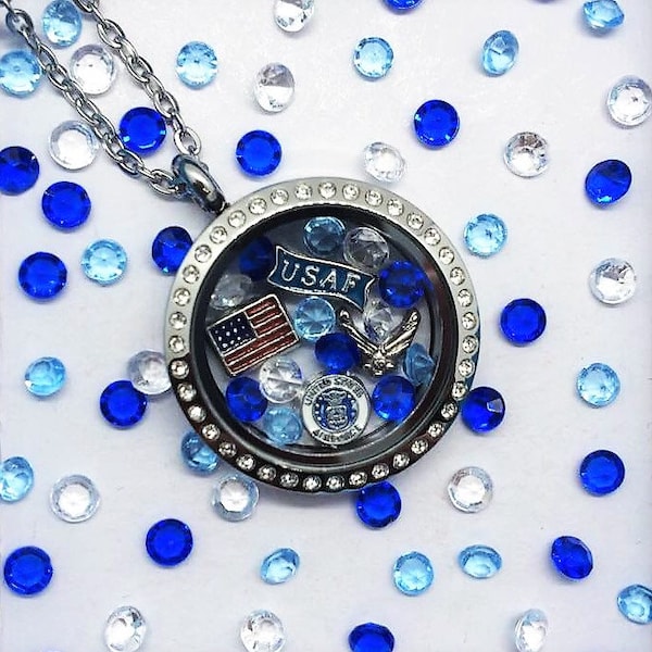 United States Air Force Locket-Creatively Crafted Floating Lockets-The Copper Closet