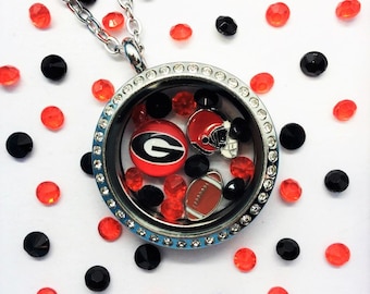 University of Georgia  Locket-Creatively Crafted Floating Lockets-The Copper Closet