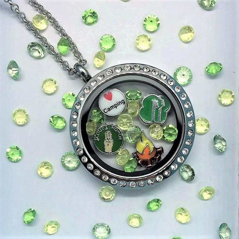 Girl Scout Leader Locket-Creatively Crafted Floating Lockets-The Copper Closet Necklace (as shown)
