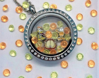 Garfield Locket-Creatively Crafted Floating Lockets-The Copper Closet