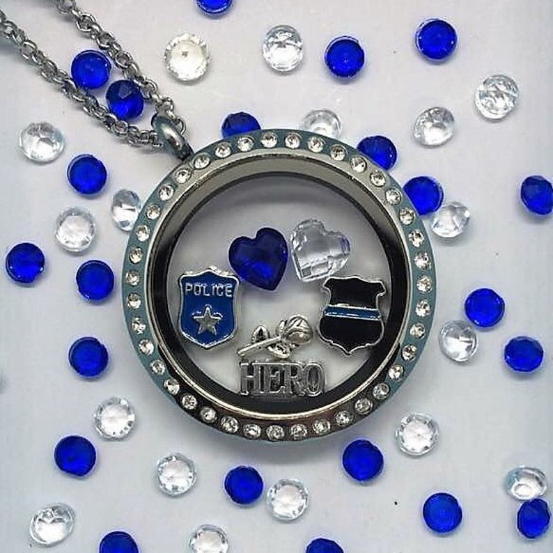 Officer Down Memorial Locket-Creatively Crafted Floating Lockets-The Copper Closet
