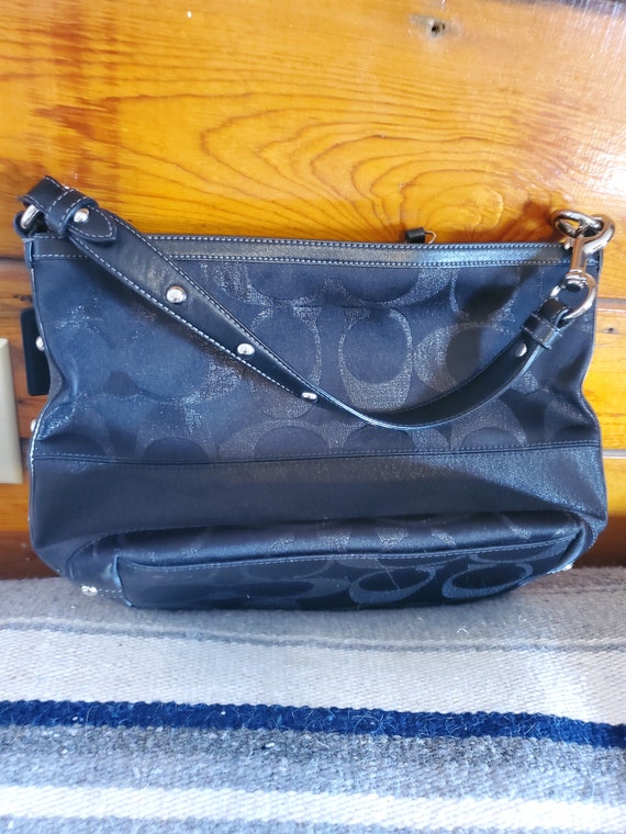 Black canvas coach purse - image 1