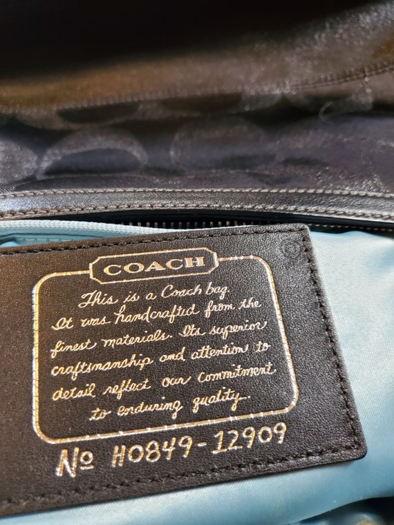 Black canvas coach purse - image 4