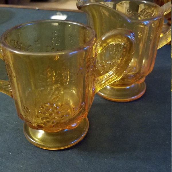 Set of Westmorland glass cream and sugars