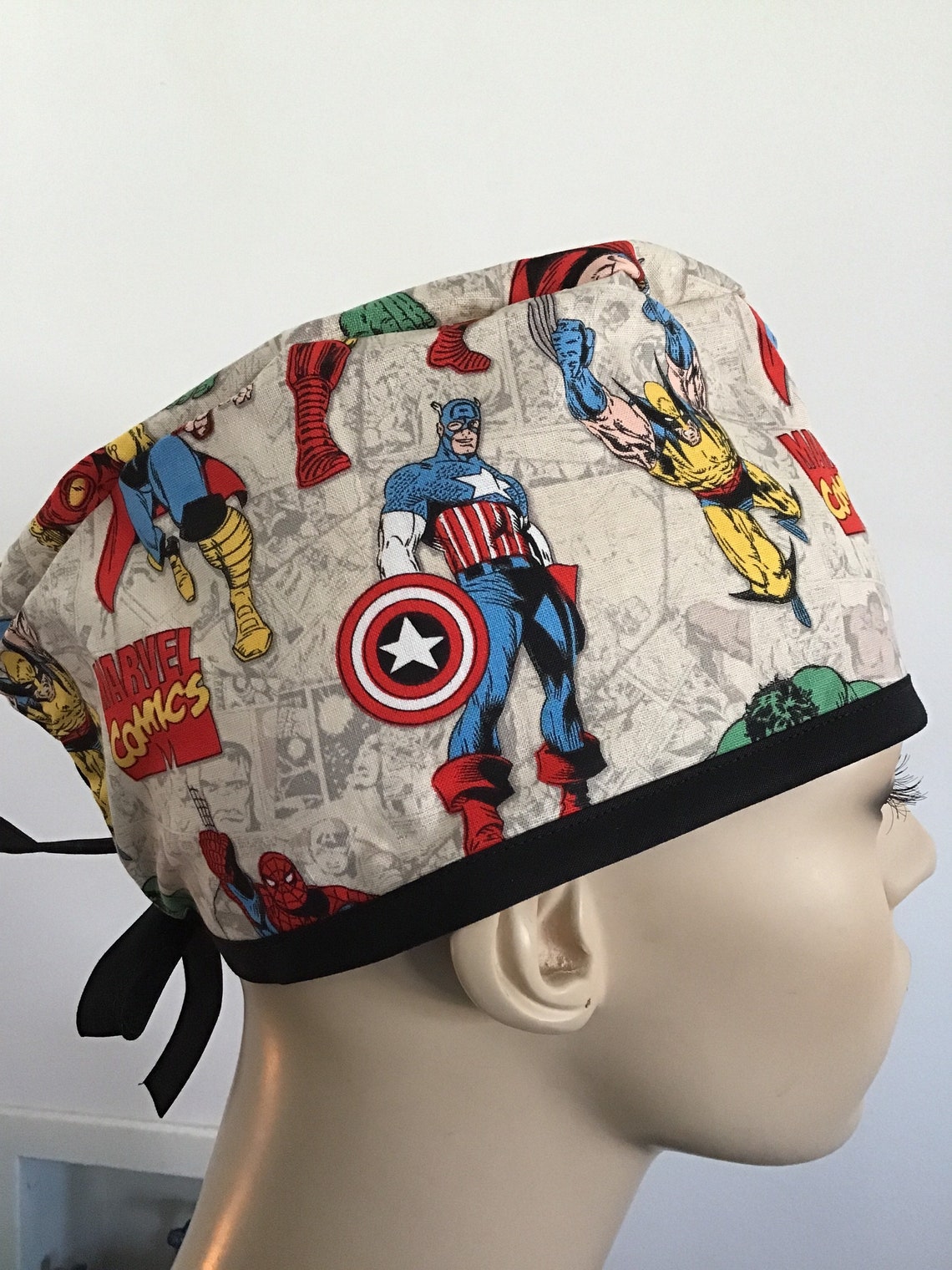 MARVEL UNISEX SCRUB hat featuring favorite heros ties in Etsy