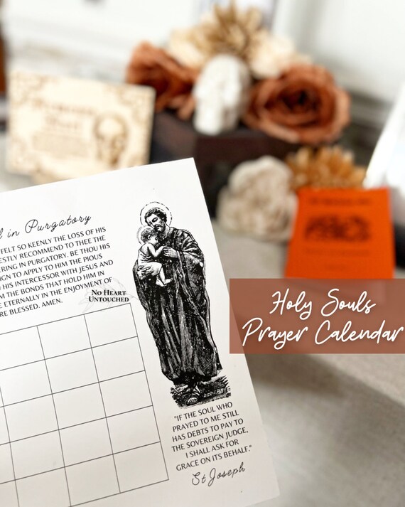 Holy Souls Prayer Calendar Catholic Prayer Purgatory Prayer Digital  Download - Etsy