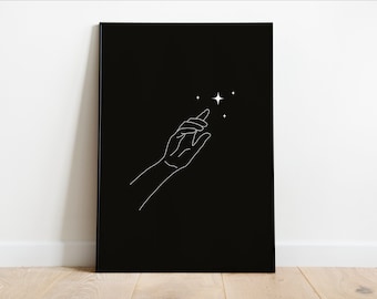 Reach For The Stars Line Drawing - Digital Download Print/Poster - Two Designs