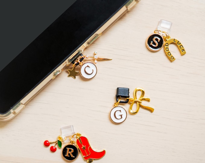Customizable Initial Charm | Kindle Charm | Phone Charm | Dust Plug Charm | Personalized Bookish Gifts | Bookish| Airpods Charm | Kobo Charm