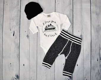 Newborn Boy Coming Home Outfit Baby Boy Take Home Outfit Newborn Outfit Adventure Baby Outfit I Love You To The Mountains And Back